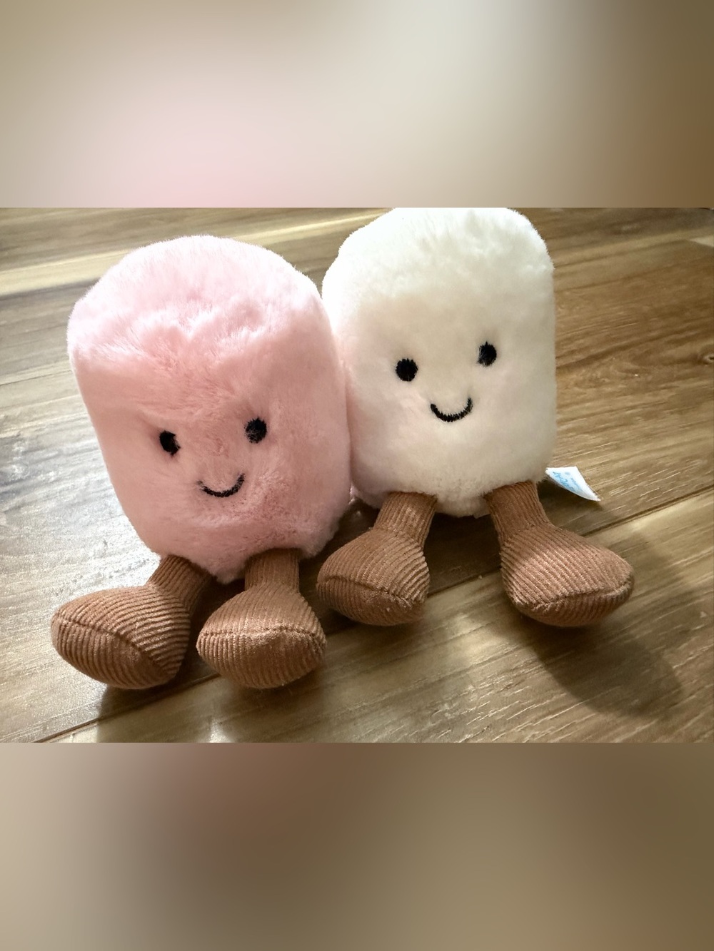 Jellycat authentic marshmallows pair pink and white